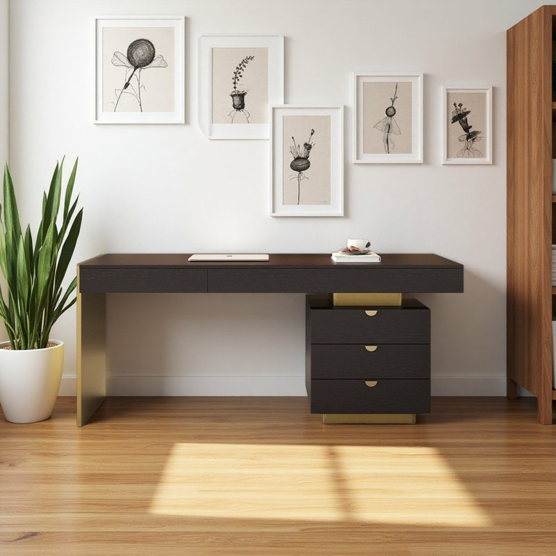 Bureau de style italien de luxe léger, H 29,53 po x l 55,12 po x P 23,62 po