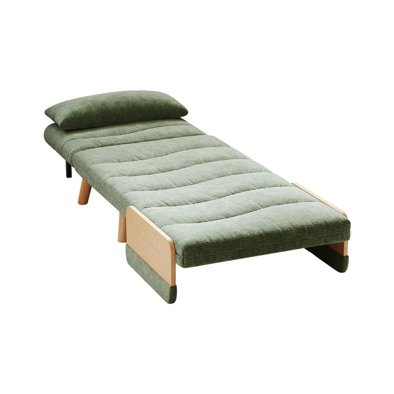Convertible Sleeper Chair, 3-Second Switch to Chaise or Small Bed, Adjustable Back, Ideal for Small Spaces