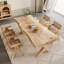 Table de salle à manger Burlywood en bois massif à pieds en X/croisés, forme libre-1982227696