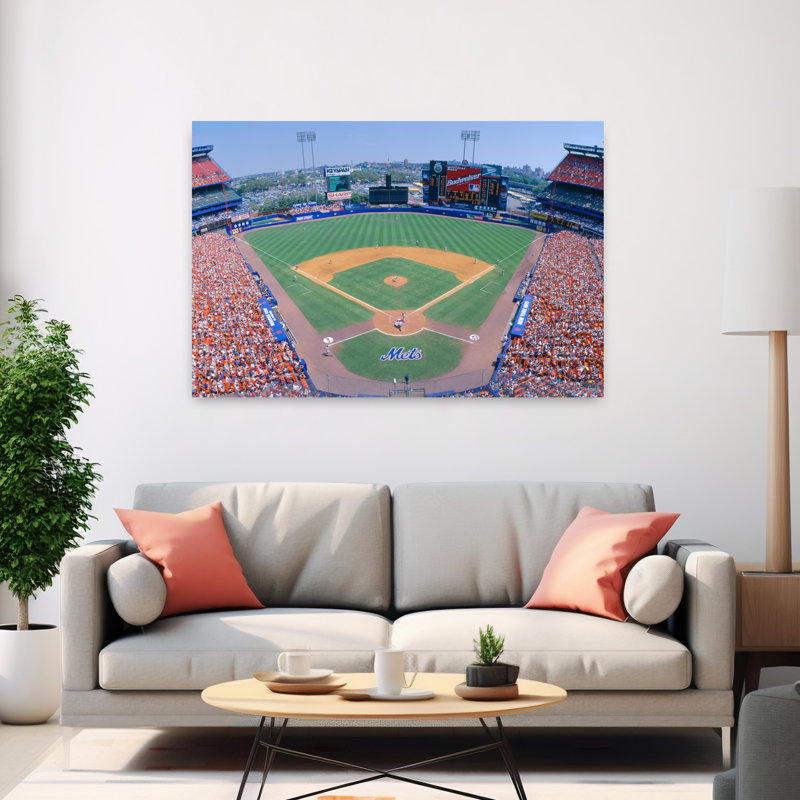 Shea Stadium Ny Mets V. Sf Giants New York Contemporary Architecture Art, 40" H x 60" W