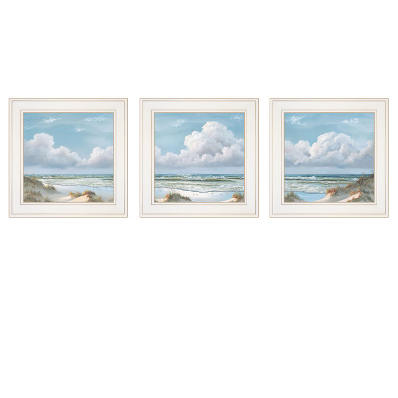 «Beautiful Day I, II, III», art mural encadré 3 pièces pour la maison par Georgia Janisse
