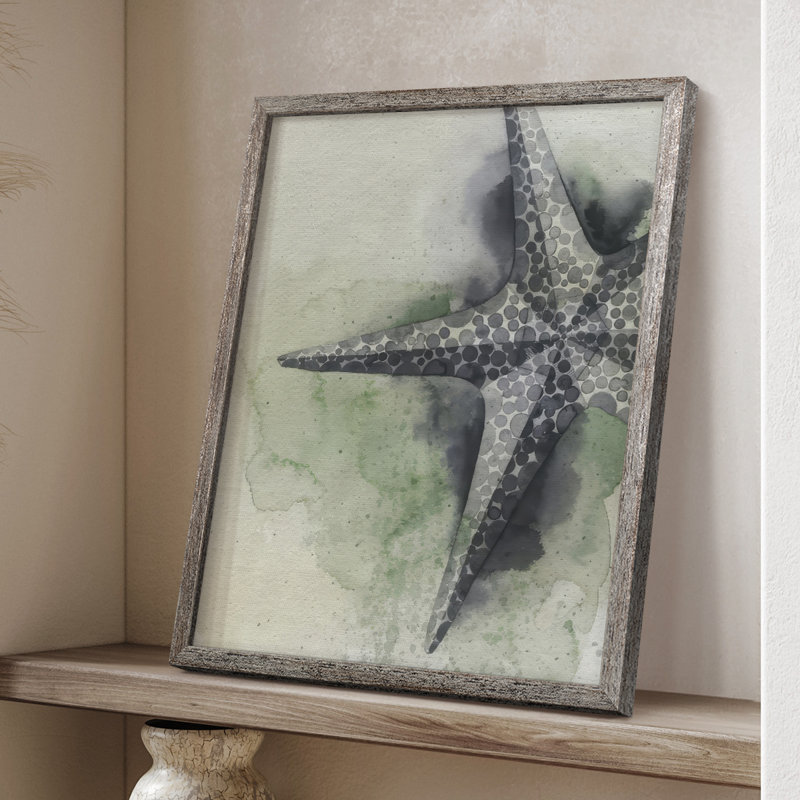 «Found Starfish II», reproduction encadrée - bois massif, H 15 po x l 12 po