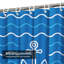 Rideau de douche imperméable à l'eau à motif abstrait bleu clair avec 12 crochets-1061237669