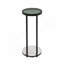 Table d'appoint noire avec plateau en verre et base en marbre blanc