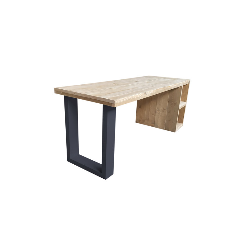 Esterbrook Solid Wood Writing Desk, 75cm H x 160cm W x 70cm D, Black