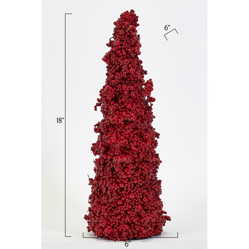 18" Artificial Red Holly Berries Tabletop Christmas Tree