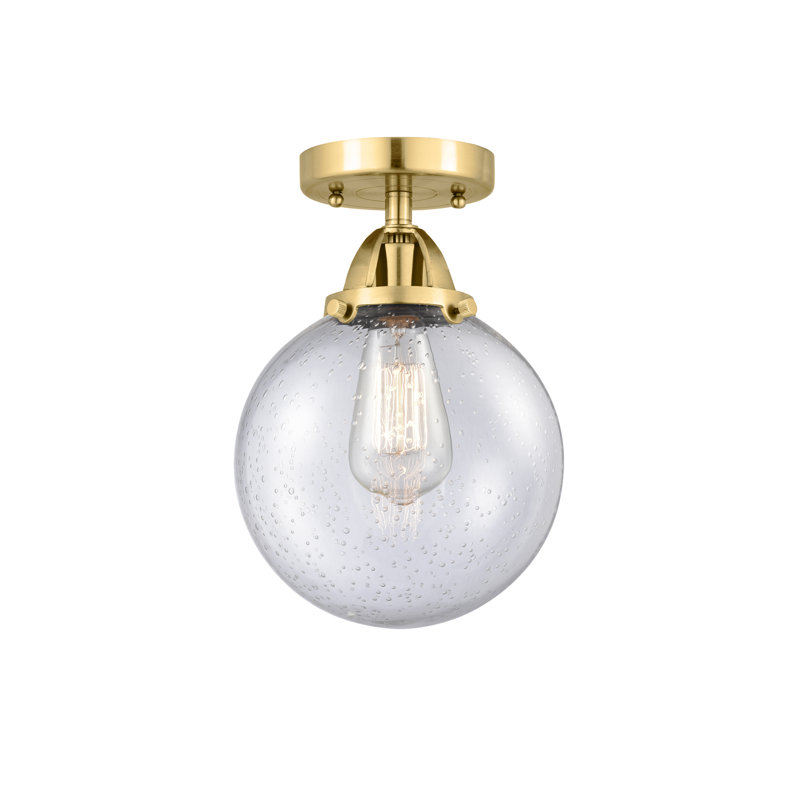 Flush Mount, 11.25" H x 8" W x 8" D, Seedy, Satin Gold