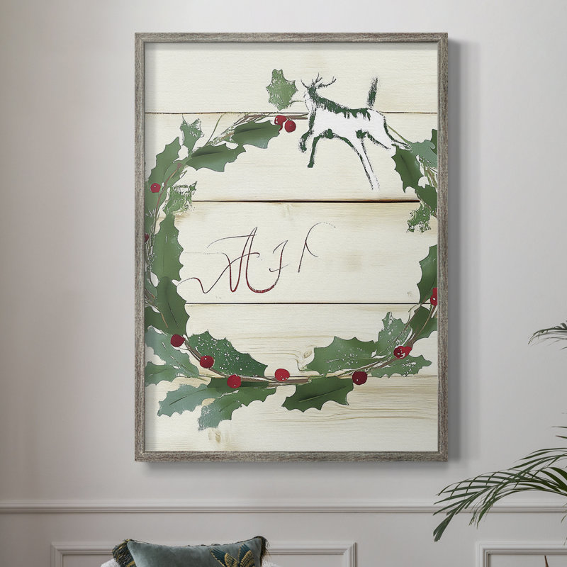 «Christmas Holiday», art encadré DCC-XXVI - bois massif XMA171434, H 15 po x l 12 po