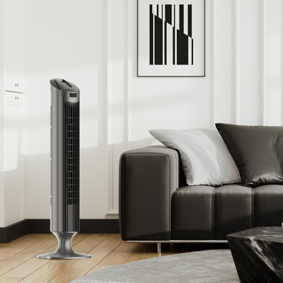 Ventilateur tour 34 "avec télécommande 70 ° ventilateur oscillant sans pales 3 vitesses 3 modes minuterie 12 heures ventilateur de plancher silencieux pour chambre à coucher salon bureau