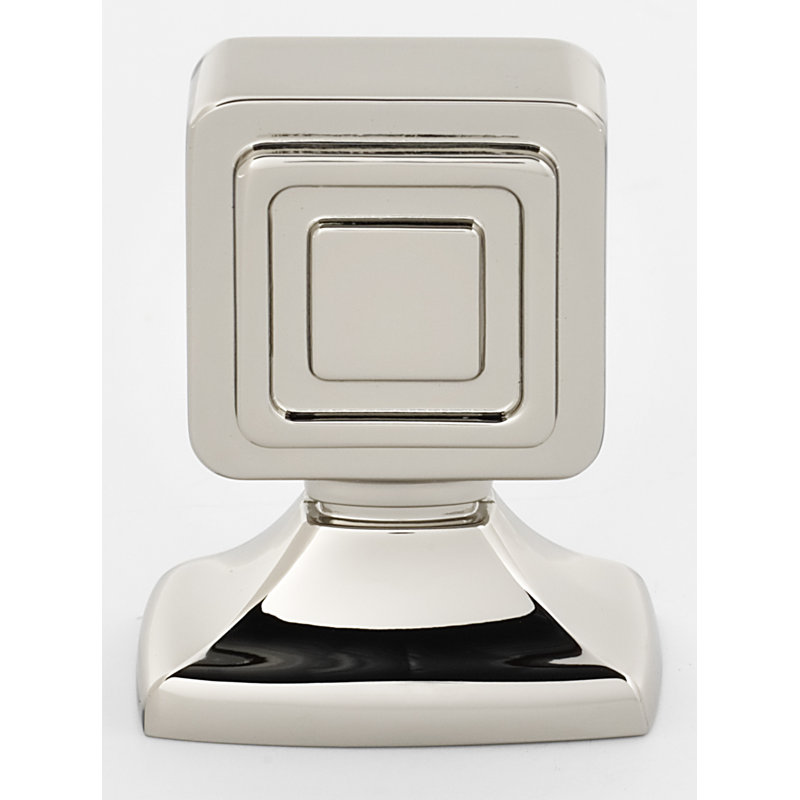 Cube Square Knob, 1.63" H x 1" W x 0.5" D, Polished Nickel