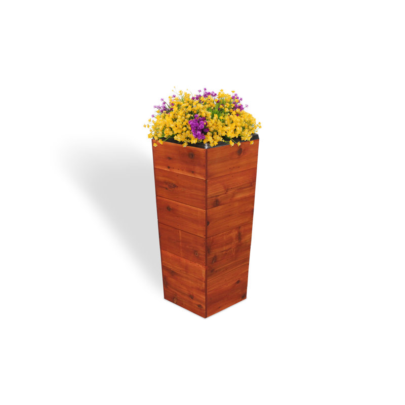 Ullrich Handmade Wood Pot Planter, Bold Cedar