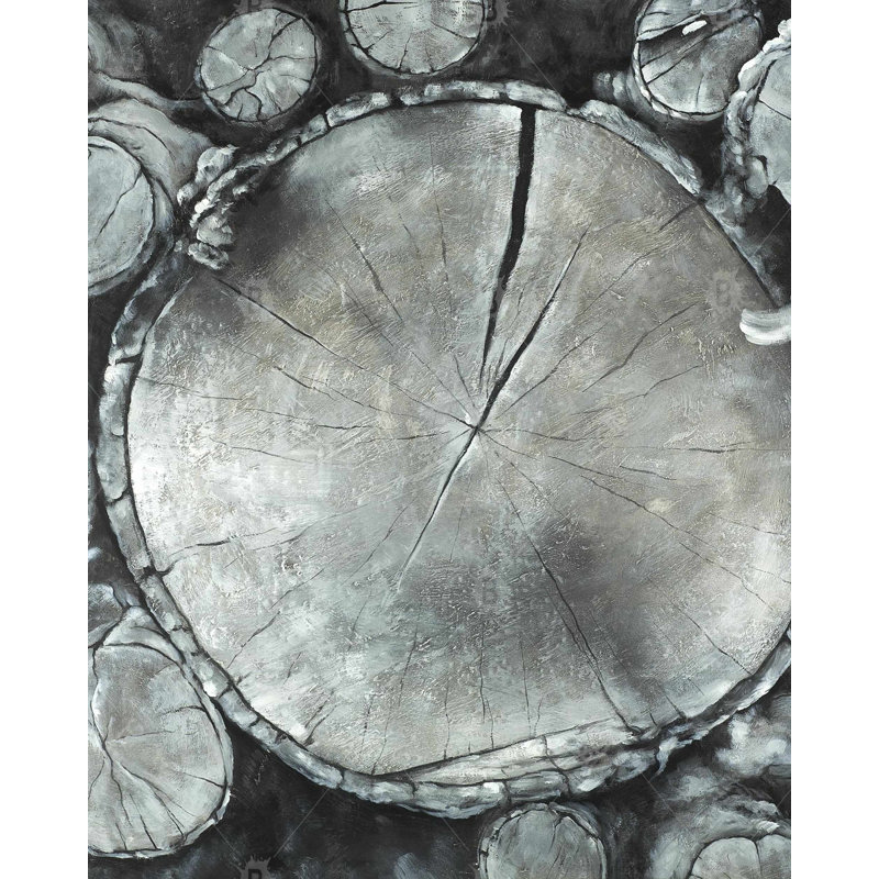 Stacked Wood Logs Print On Canvas
