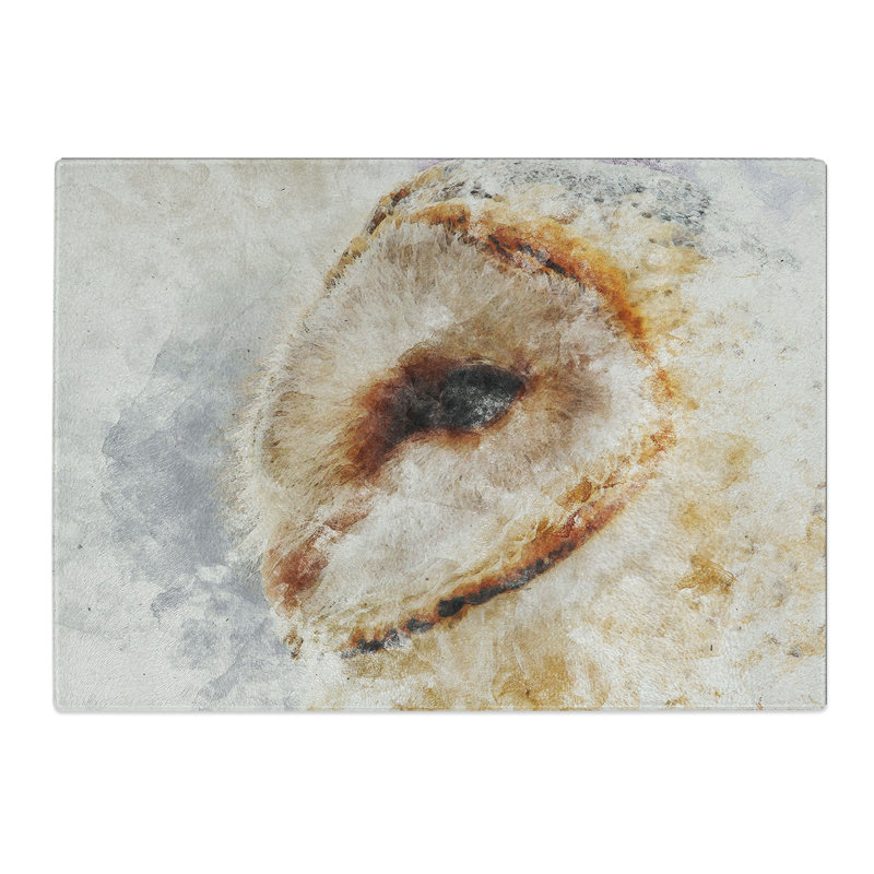 Barn Owl Vol.5 Watercolour Chopping Board, 0.4cm H x 20cm W x 28.5cm L
