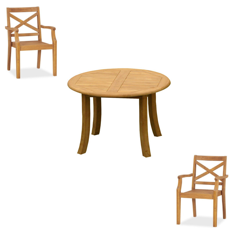 Ensemble repas extérieur rond Damarrea, 2