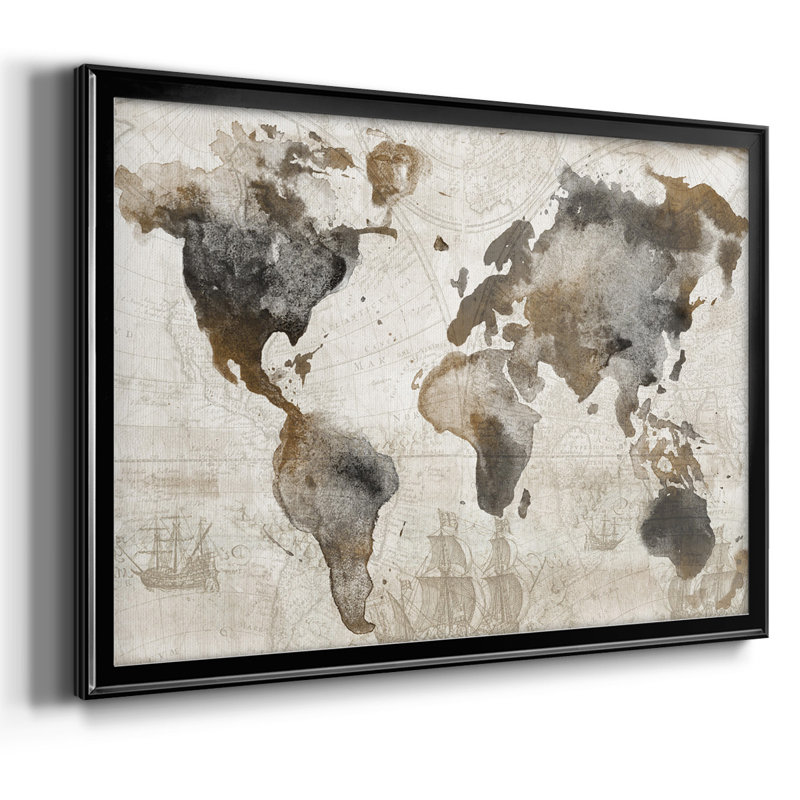 Carte antique encadrée sur toile