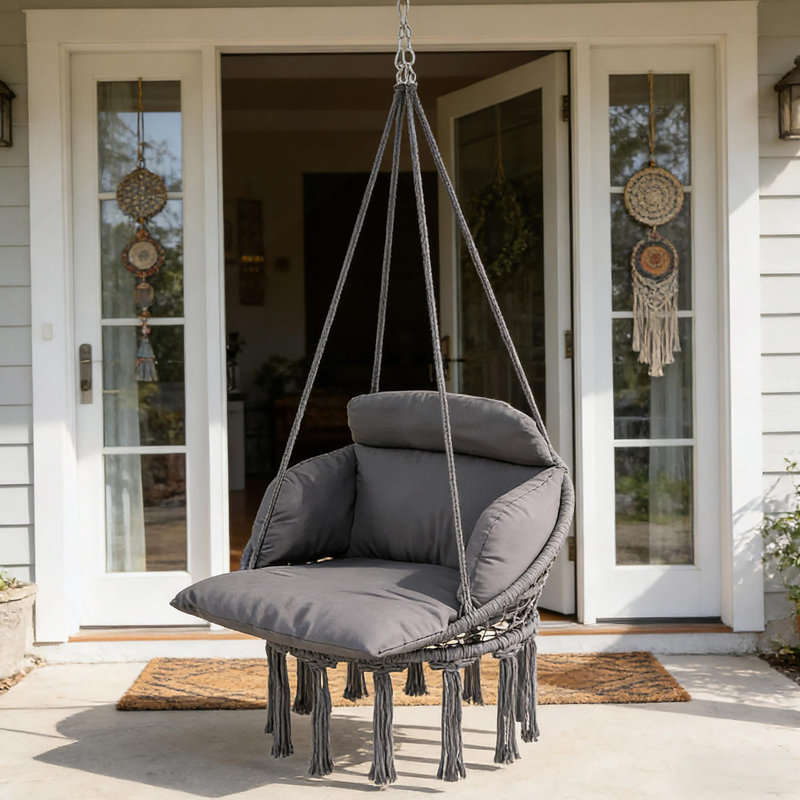 Outdoor Hanging Chair,Hammock Swing Chair, Dark Gray