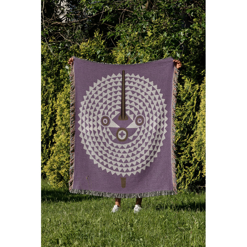 Couverture 100% coton Mossi, L 60 po x l 50 po, Violet