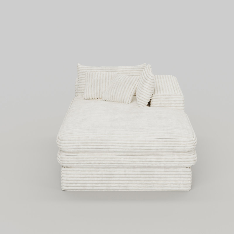 Canapé rembourré rembourré en éponge à compression en velours côtelé pour le salon et la chambre à coucher, Beige
