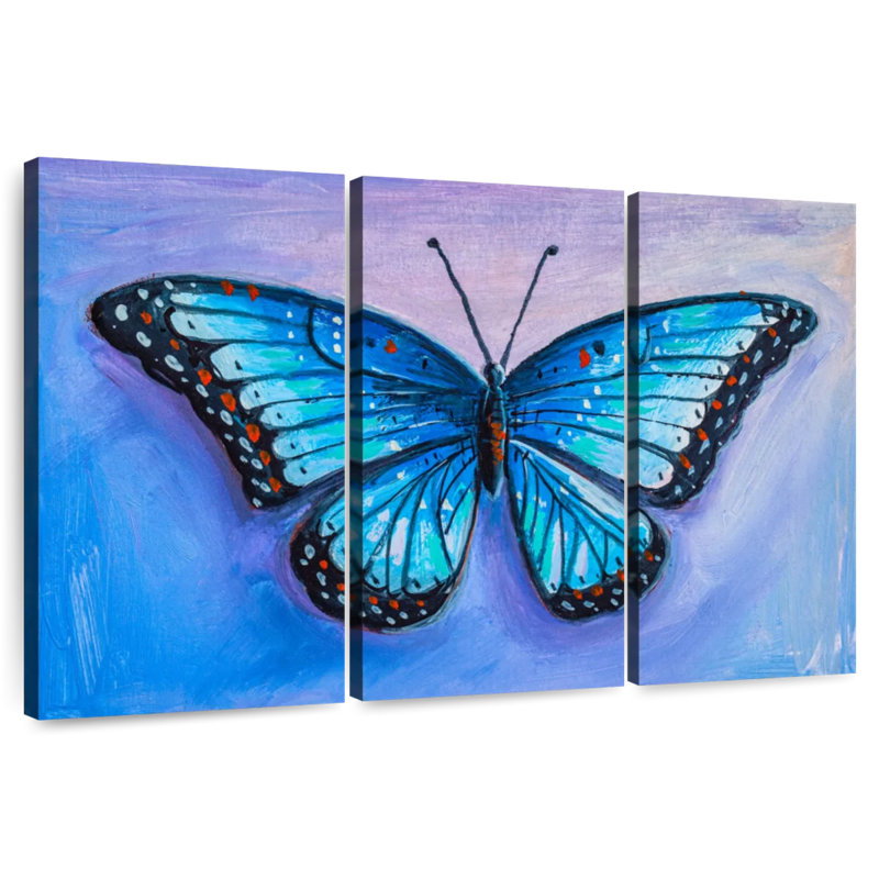 Brampt Blue Butterfly, 24" H x 38" W