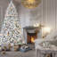 Arbre de Noël enneigé de 6 pi avec 350 lumières colorées Ul, 36 branches de pin, 888 branches enneigées, branches à charnières faciles à installer, support en métal stable, installation simple, solide