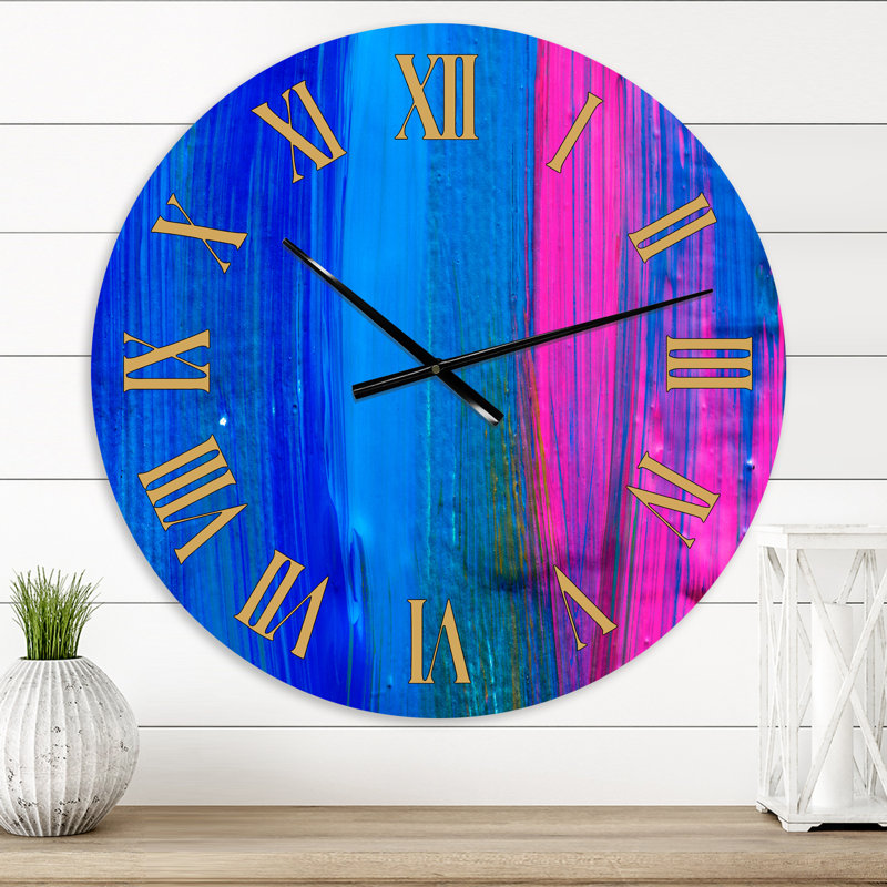 Huile sur toile texturée, composition V - horloge murale moderne, Petit