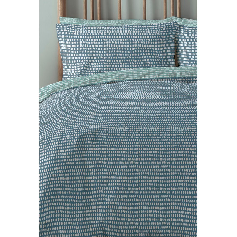 Moseley Teal 132 TC Reversible Duvet Cover Set with Pillowcases Quilt Cover Soft and Breathable Duvet Cover with Pillowcases Poly Cotton Quilt Cover Soft and Breathable Duvet