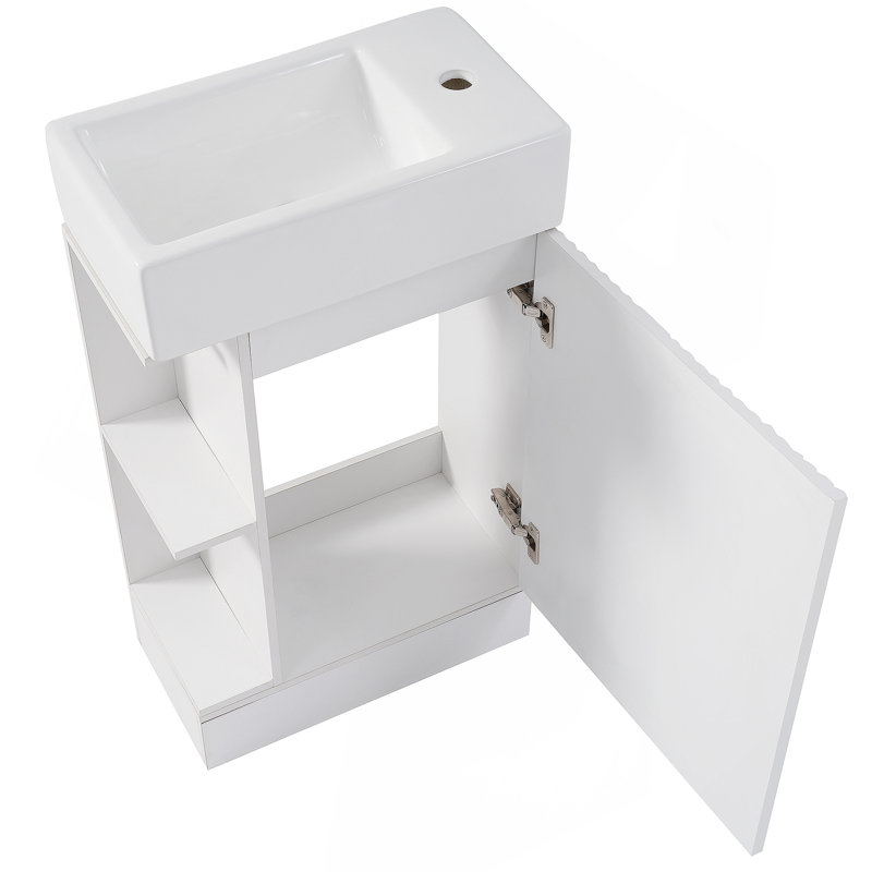 Meuble-lavabo avec lavabo, meuble-lavabo avec tablette réversible à deux niveaux
