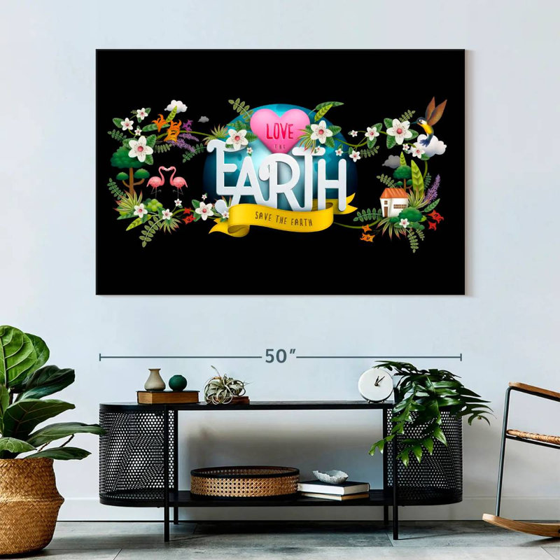 Floral Love The Earth, H 34 po x l 51 po