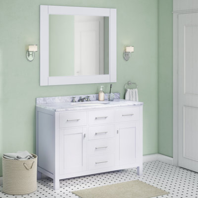 Ensemble de meuble-lavabo de salle de bain simple avec miroir 48 po Carrasquillo