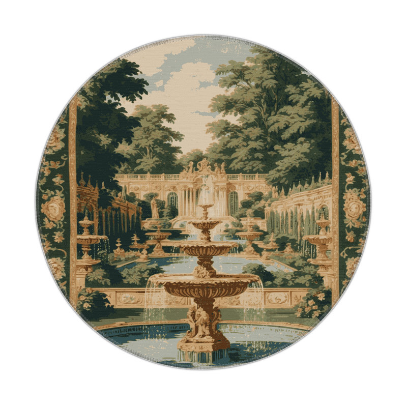 Tapis vert français intérieur et extérieur, Rond 5 pi