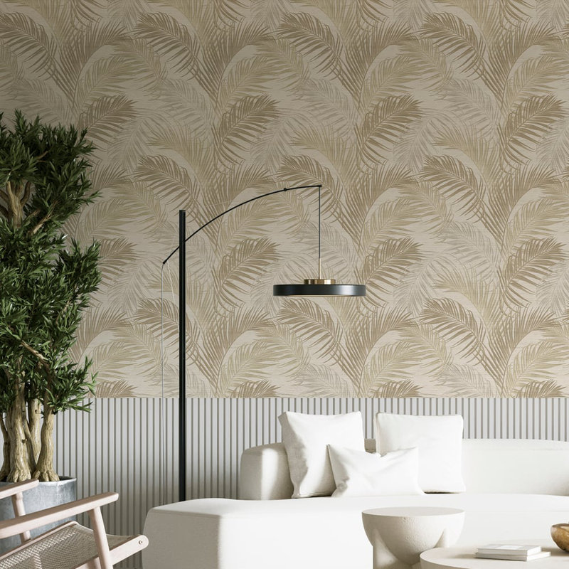 Synergy Collection Lush Palm Leaf Wallpaper Roll, Black