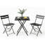 Ensemble bistro 3 pièces, table et chaises de patio pliables, sans assemblage, noir-1652326693