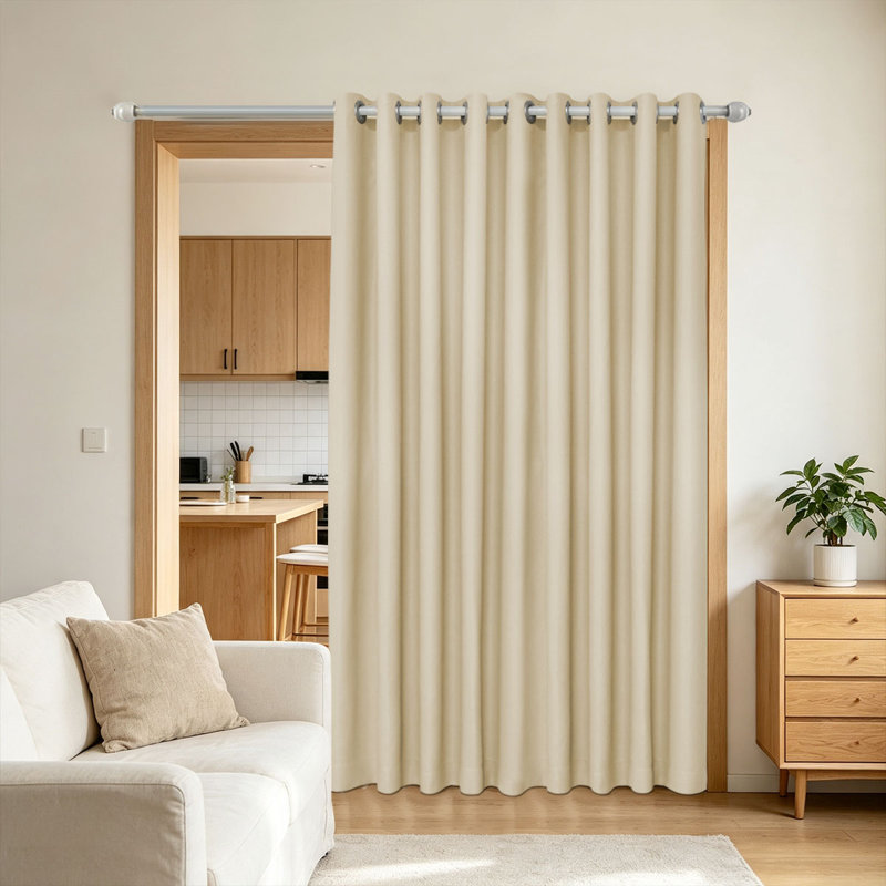 Rideau de porte haute précision 1 panneau, disponible en plusieurs couleurs et tailles, Off‑White 8#, 100"Wx108"L