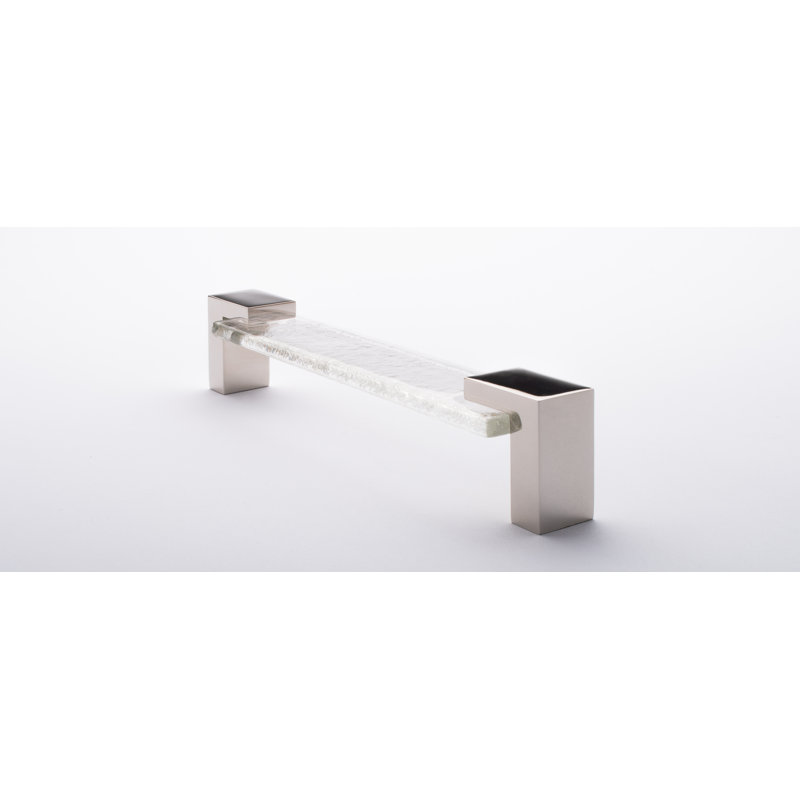 Affinity 5.625" Center to Center Bar Pull, Polished Nickel/Clear