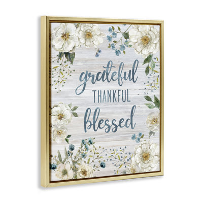 "Floral gratitude", art mural encadré flottant par Carol Robinson