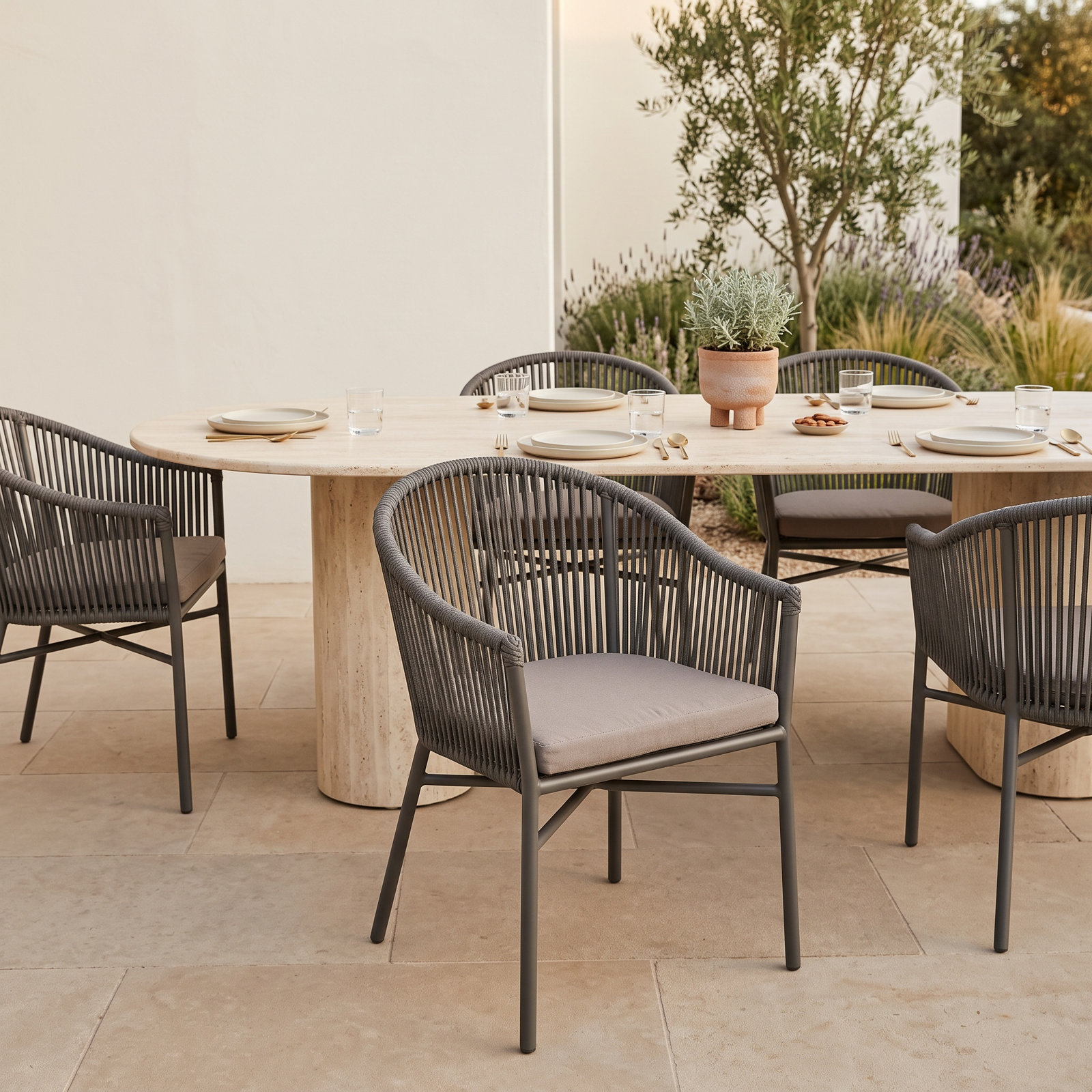 Patio Dining Armchair with Cushion