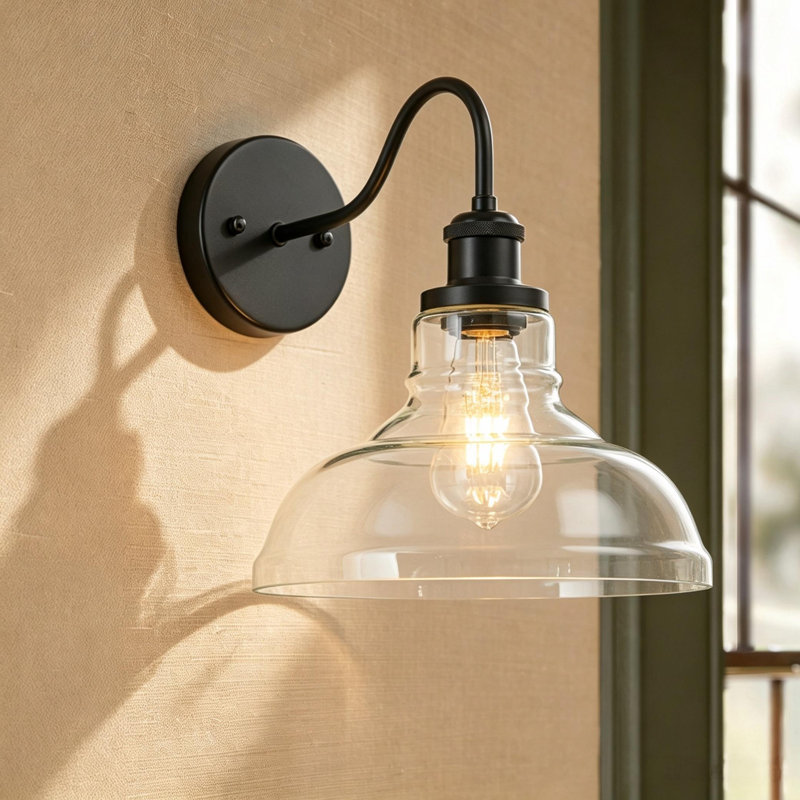 1 - Light Glass Dome Wall Light