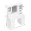 Meuble-lavabo simple avec 6 tiroirs, 2 portes, grand miroir et miroir de maquillage facile à utiliser