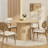 47" Round Dining Table for 4 with 2-Tier Storage Shelf & Wood Slide Door, Space-Saving Kitchen Table for Dining Room, Living Room-1508017620