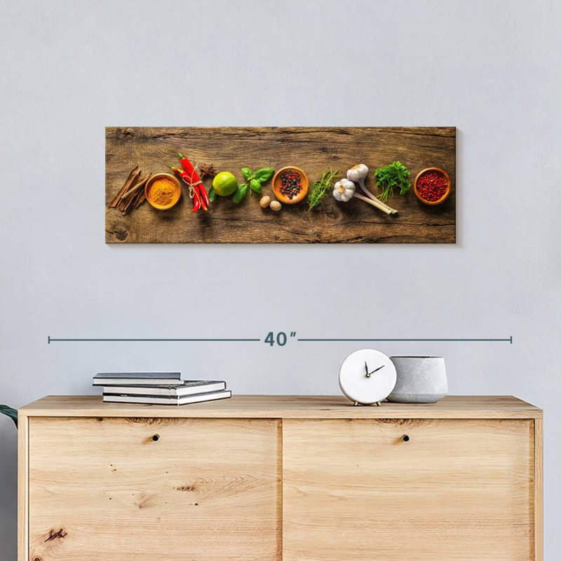 «Flavourful Spices and Herbs», reproduction sur toile tendue, H 30 po x l 10 po x P 1,25 po