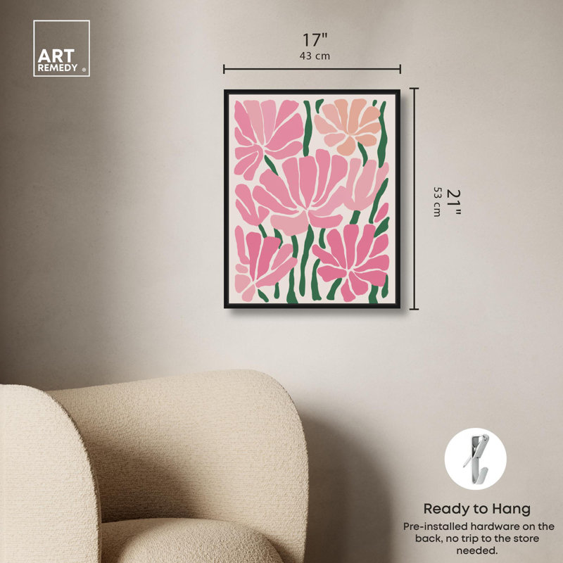 «Wall Garden II Boho Decor» par Art Remedy, H 16 po x l 20 po, Structure noire