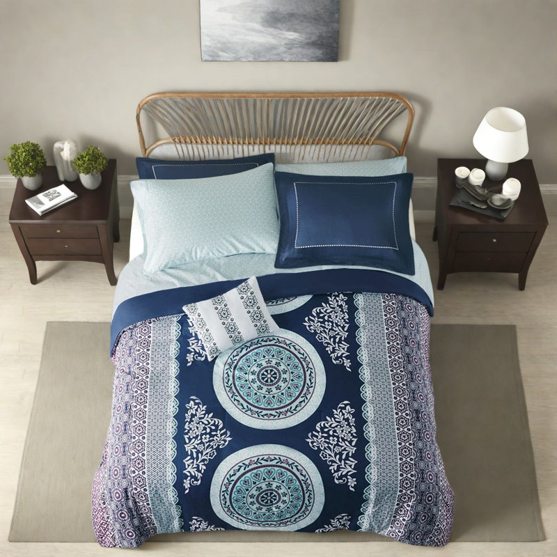 Premium Boho Bedding Sets, Soft Polyester, Navy Theme For Home Comfort