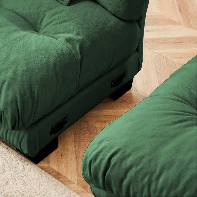 Canapé modulaire 4 places à assise profonde et canapé modulaire, canapé en chenille Canapé rembourré confortable pour salon, appartement, studio, bureau, chenille