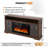 Farmhouse Fireplace TV Stand, Entertainment Center With Adjustable Shelves & Glass Doors, Tv Console With Cable Holes-2091378857-2090985672