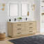 Meuble-lavabo double autoportant 72 po avec plateau en quartz Calacatta Porto-1312120424-1312129716