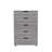 Gray 5-Drawer Dresser with Lockable Wheels-1274206041