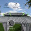 Pavillon de jardin extérieur rigide 13 x 13 pi avec double toit en acier galvanisé, gris-130780177-130780176