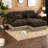 Movable Ottoman Leopard Chenille Sofas, Modern Modular Couch For Home