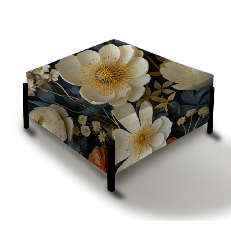 Motif floral de campagne Meadow - grand repose-pieds carré floral