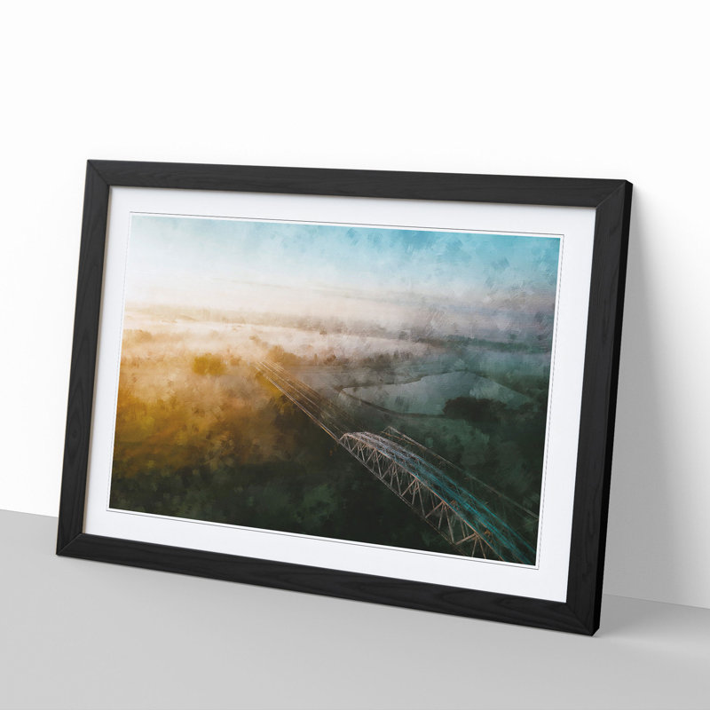 Mist over Westervoot in the Netherlands - Picture Frame Graphic Art, 36cm H x 48cm W x 2cm D, Black